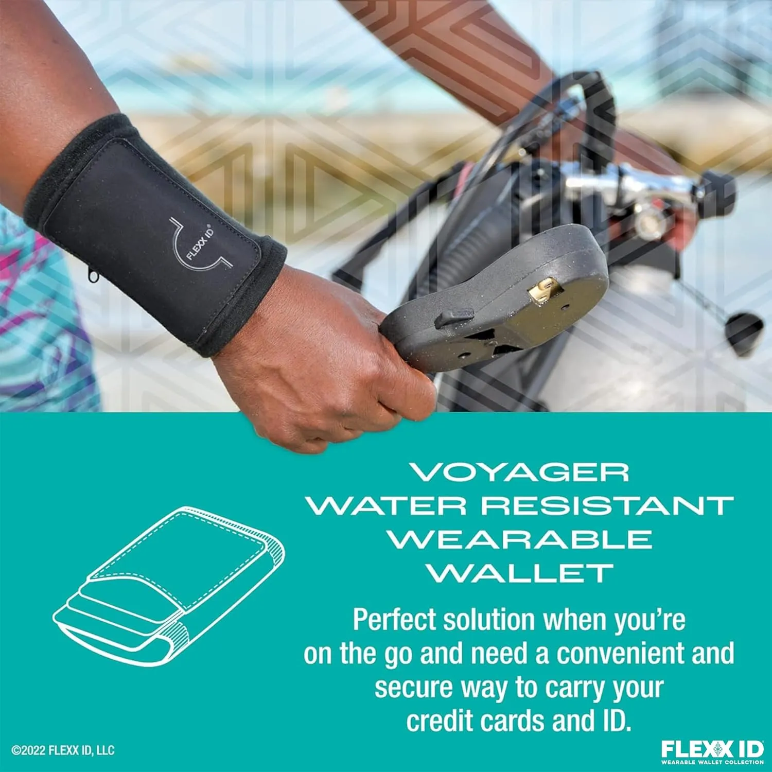 VOYAGER RFID-Blocking Armband Wallet - 4 cards slot - Water-Resistant Wrist Wallet with Zipper Pocket - Secure, Stylish, and Compact - Ideal for Travel and More - Smooth Leather (Black)