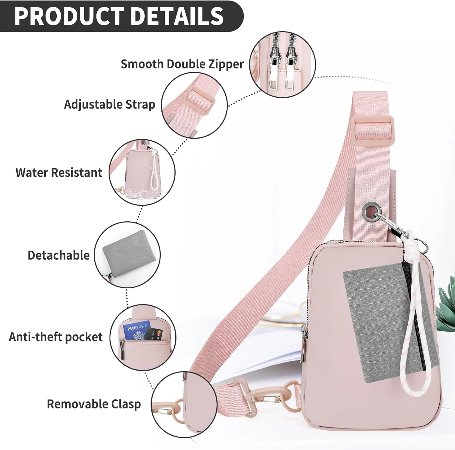 Waterproof Clear Bag for Stadium Events, Women's Crossbody Clear Sling Bag with Coin Wallet, Shoulder Bag for Daily Use