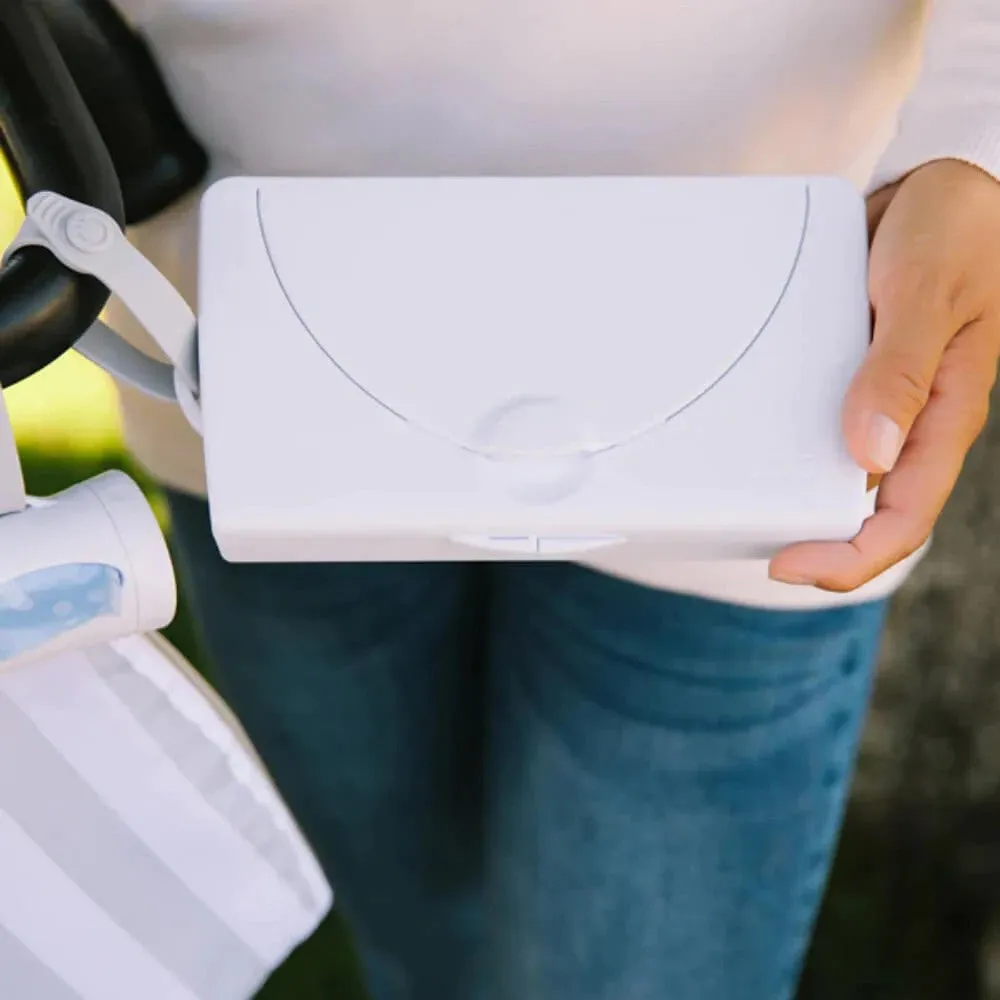 White On-The-Go Baby Wipes Dispenser