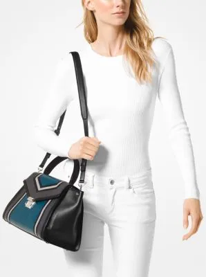 Whitney Large Tri-Color Leather Satchel