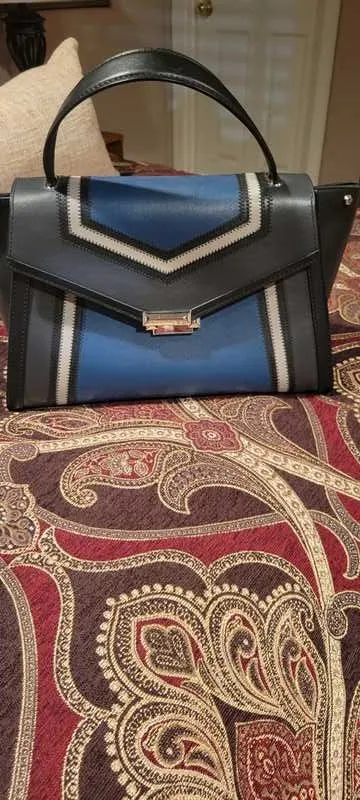 Whitney Large Tri-Color Leather Satchel