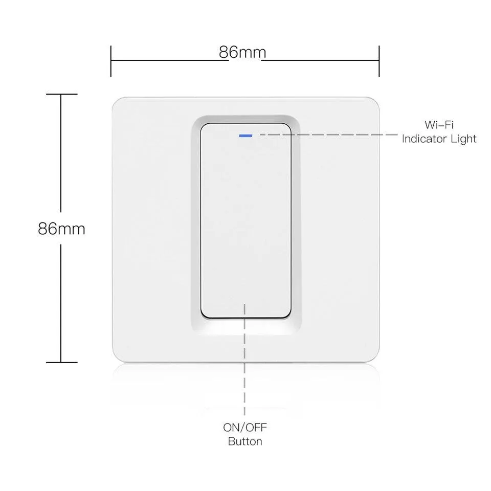 WiFi Smart Light Push Button Switch 2 Way Multi-Control Neutral Wire Required EU